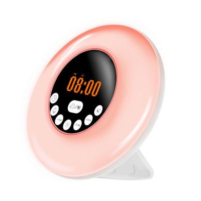 China Fm multifunctional colorful light alarm clock radio digital display control digital display phone function speaker wireless speaker for sale