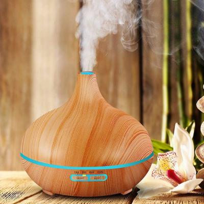 China Hot Selling Diffuser 400ml Car Light Weight Wooden Wholesale Diffuser Diffusers Colorful Led Essential Oils for sale