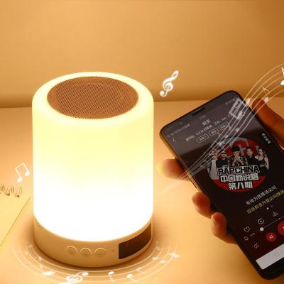 China Phone Function Household Smart Touch Colorful Night Light Speaker Digital Display Time Wireless Alarm Clock NightLamp for sale