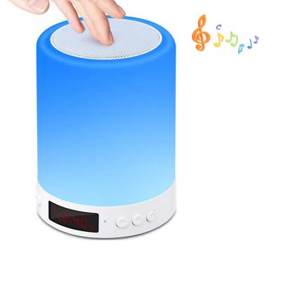 China Modern High Quality 3 In 1 Dimmer Digital Display Alarm Clock Blue Tooth Speaker Touch Led Night Lamp for sale