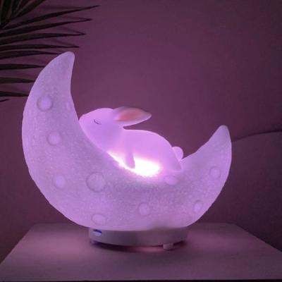 China New Touch Rabbit Colorful Moon Lamp Colorful LED Table Lamp Night Light With Wireless Speaker for sale