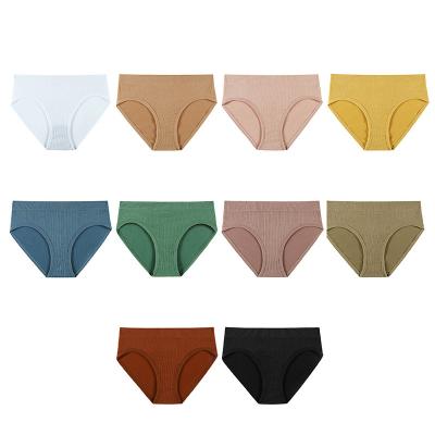 China Breathable Solid Panties for Ladies Wholesale Cotton Underwear Woman High Quality Women's Cotton Briefs Female Panty Sexy Adults Knitted for sale