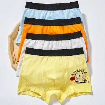 China Breathable 4 Pieces Newest Wholesale Children's 95% Cotton Big Size Boxer Shorts Cartoon Print Boys Kids Underwear for sale