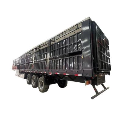 China 3 Axles 40T Fence Stake Cargo Semi Trailer for Agricultural and Sideline Products Trade for sale