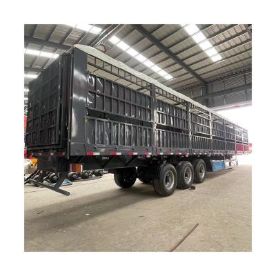 China Truck Trailer Type Two Storages Cow Cattle Transport Livestock Fence Truck Semitrailer for sale