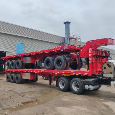 China Production 40ft Flatbed Truck Semi-Trailer with Landing Gear and Mechanical Suspension for sale