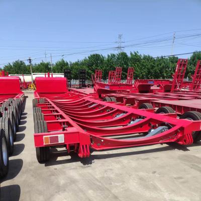 China Flatbed Semi-Trailer for Tower Transport 40T Max Payload 13T 14T 16T 18T Axle for sale