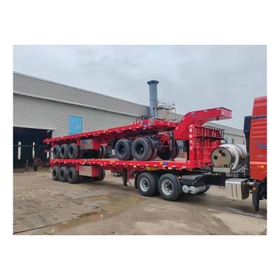 China 15 Workdays Production Time 3 Axles Flatbed Semi Trailer for 80t Tons 40ft Containers for sale