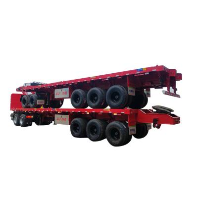 China Flatbed Coal Transport Full Trailer Truck Super Link Mongolia Trailer for Heavy Loads for sale