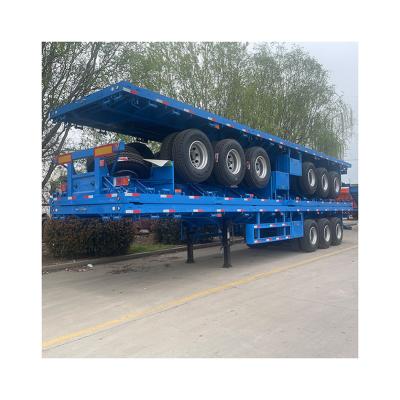 China 40Ft Flatbed Semi Trailer Heavy Duty For efficiency Container Transportation for sale