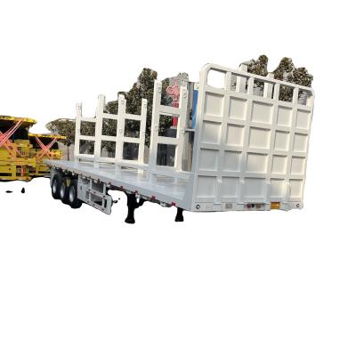 China Standard 28Ton Landing Gear Log Low Bed Semi Trailer For Wood Timber Lumber Forest Load Transport for sale