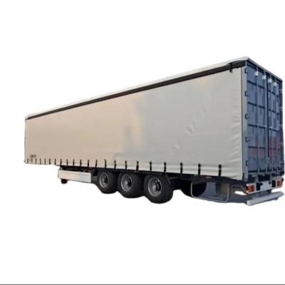 China 45FT 40FT Enclosed Box Cargo Transport PVC Tarpaulin Sliding 3 Axles Van Truck Trailer for sale