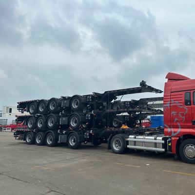 China 3 Axis 40 Ft Container Transport Skeleton Semi-Trailer with Mechanical Suspension for sale