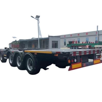 China Truck 2 Axle 20ft 40ft Shipping Container Chassis with Gooseneck Skeleton Semi-Trailer for sale