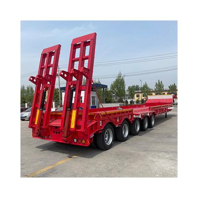 China 5 Axls Low Bed Semi Trailer With In For Max Payload 120T And Truck Trailer And Lowboy for sale