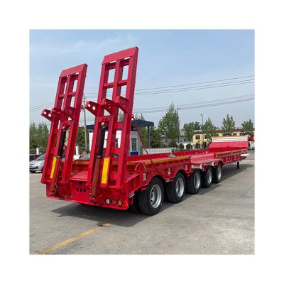 China 60-100 Tons Detachable Gooseneck Lowboy Semi-Trailer with 5 Axles and Steel Frame for sale