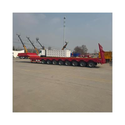 China Customers Optional High Payload 8 Axles Low Flat Bed Car Transporter Excavator Trailer for sale