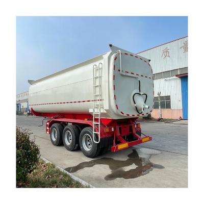 China Tank-Type Rear Rollover Pull Sand And Gravel Semi-Trailer with Mechanical Suspension for sale