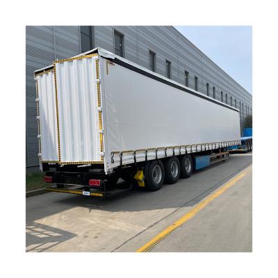 China Suspension Mechanical/Air Suspension 3 Axle 40Ft 45Ft Pvc Curtain-Sider Semi Trailer for sale