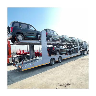 China 9 Car Hauler Carrier Truck Trailer 17300mm*2550mm*3800mm Steel material for sale