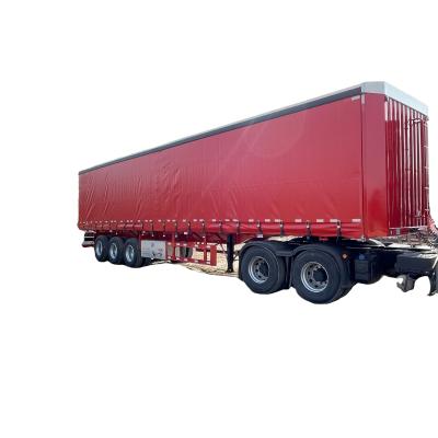 China 3 Axle Curtain Side Sliding Semi Trailer for Bulk Cargo and Drink Transportation for sale