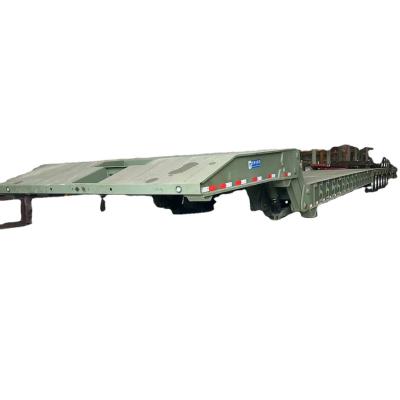 China Max Payload 100TON Semi-Trailer 6 Axles Flat Track Trailer for Heavy Cargo Transport for sale