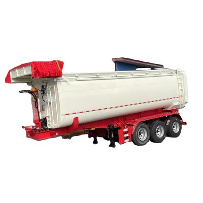 China Powder Material Transport Tank Ash Tank Back Dump Truck Trailer for Chemical Liquid Transportation for sale