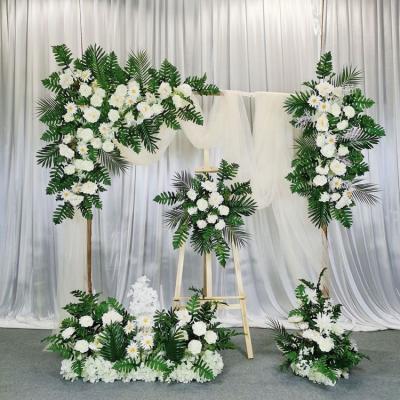 China The pixel fabric the new full set of the artificial wedding floral catwalk is presented as the festival wedding stage flower decoration for sale