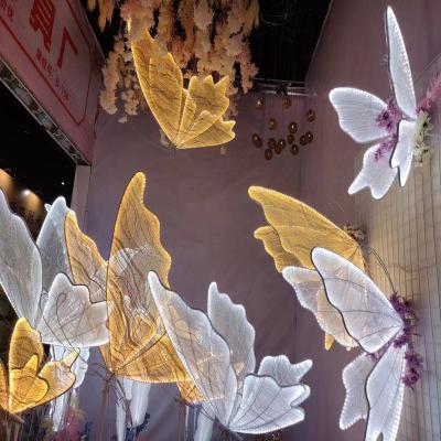 China Fiber Optic New Arrival Free Standing Movable Height Can Be Customized Butterfly Light Decoration To Wedding Decoration Events Decor for sale