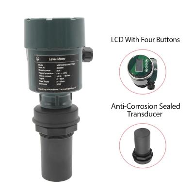 China Suitable for Liquids Level 4-20MA HART Intrinsically Safe Explosion Proof Aluminum Housing LCD Programmed Ultrasonic Level Transmitter for sale