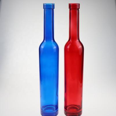 China Red Beverage Spray Colored Glass Beer Bottles For Sale Empty Clear Spirit Glass Bottle 375ML for sale