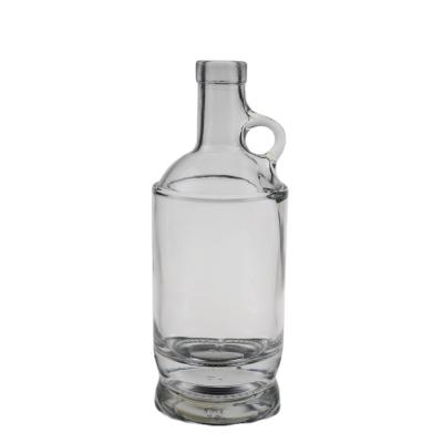 China Round Beverage Liquor Vodka Glass Mini Bottle With Cork 200l Distiller 750ml Glass Bottle for sale