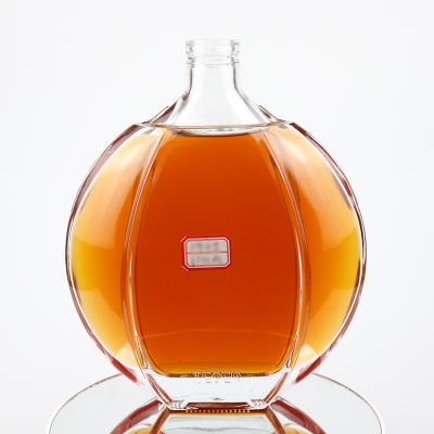 China NCT-060 Beverage Spirits Brandy Glass Bottle 1000ml XO Glass Rum Alcohol Bottle for sale