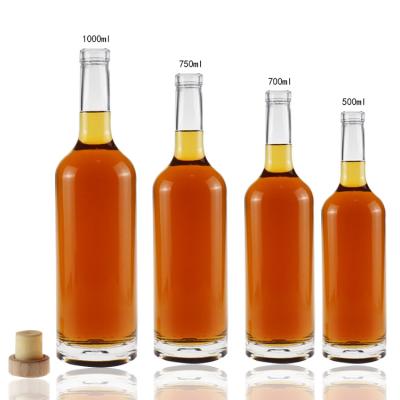 China China factory customized 1000ml 750ml 700ml 500ml beverage glass liquor bottle for vodka gin whiskey for sale