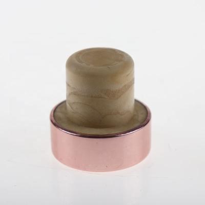 China Non Refillable Bottle Cork Rose Gold Stopper Synthetic Vodka Caps for sale