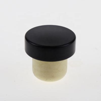 China Closures Non Refillable Black Synthetic Liquor / Whiskey / Vodka Bottles Lids Stoppers T-Corks for sale