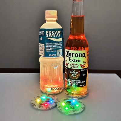 China Colorful EVA Sticker CE Bottle Decoration RGB Led Sticker For Bottle , Multicolor LED Coaster Bottle Sticker Light for sale