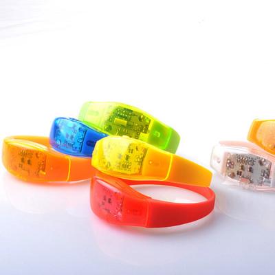 China Sound Active PS Silicon Material Noise Activated Led Bracelet Light Up Flashing Led Bracelet For Party Concert for sale