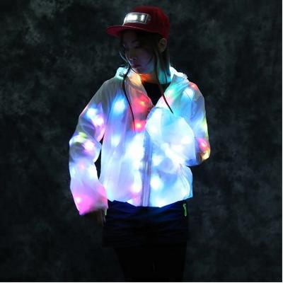 China Fashion interpretation use LED jacket, strip led clothes, multi-color led clothes for sale