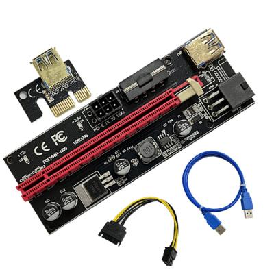 China Express Riser VER009S PCI-E 1X to 16X Card Supplement Adapter USB 3.0 Cable Power gpu PCI-e Riser Indicator Light for sale