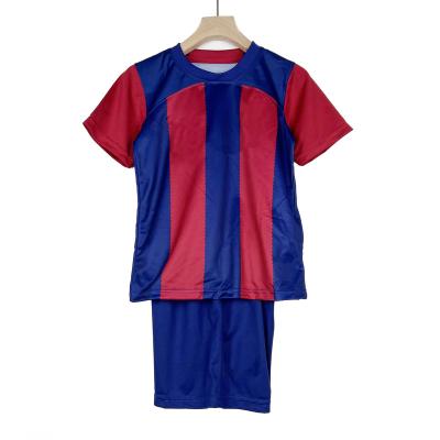 China New 2023-2024 season kids kit suit breathable red blue sportswear factory wholesale football quick dry singlet sets for sale