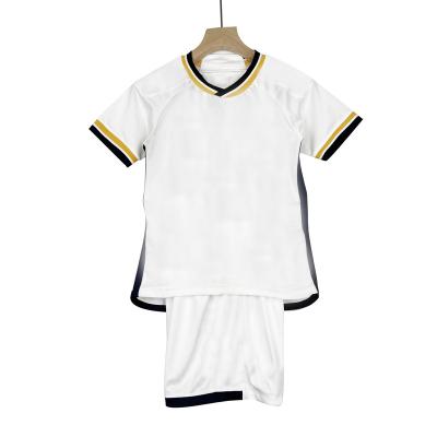 China Wholesale High Quality Kids Sportswear 2023-2024 Sets Quickly Drying Kit Set White Home Soccer Jersey for sale