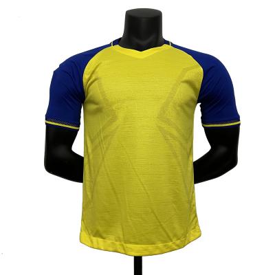 China Shirts & Tops Quickly Sell Breathable Short Sleeved Drying Men's Football Tank Top Home Sportswear Wholesale 23-24 Yellow for sale