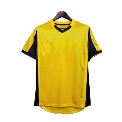 China Shirts & Tops Wholesale High Quality Retro Football Tank Tops Sublimation Club Retro Soccer Polo Shirts Team Uniforms Yellow for sale