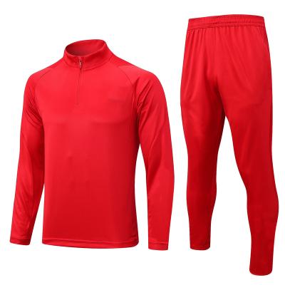 China 2023-2024 Low Price Hot Selling Men's Sets Long Sleeve Soccer Training Wear Red Football Clothes Sportswear for sale