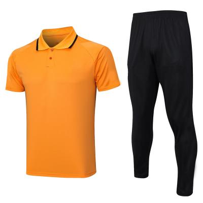 China Wholesale High Quality Breathable Sets Shorts Sleeved Yellow Mens Sports T-shirt Set Soccer Jersey for sale