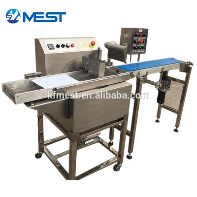 China Chocolate dipping machine chocolate bar wrapper machine/cashew chocolate coating machine/chocolate dipping machine for sale