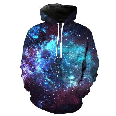 China Unisex Realistic Hooded 3d Printing Hooded Pullover Sweatshirt Galaxy 3d Print Galaxy Long Sleeve Streetwear for sale