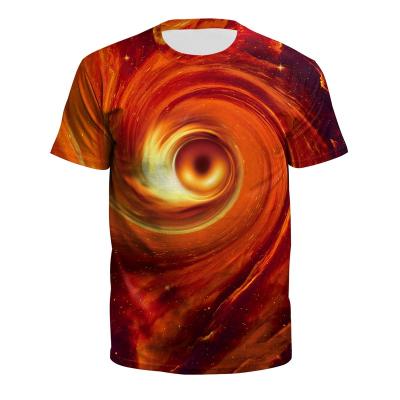 China factory wholesale 1pc Dropship Anti-wrinkle 3d printing tight t-shirt polyester O-neck T-shirt sublimation printed for men's stitching for sale