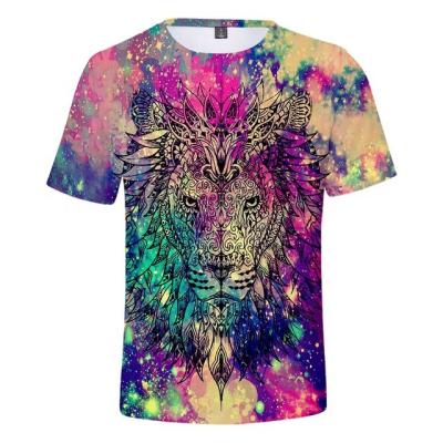 China Summer QUICK DRY QUICK DRY T-shirt Compassionate Male Animal Lion 3D Digital Printing Children's Clothing Men's Short Sleeve T-shirt for sale